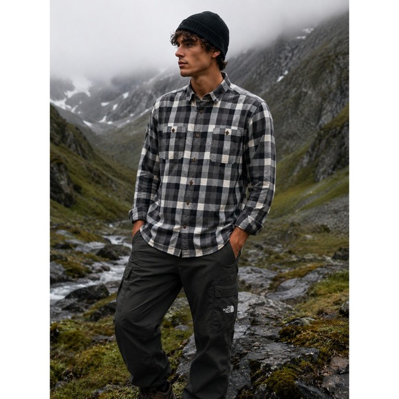 The North Face Other - The North Face Mens Grey Buffalo Plaid Button Down Shirt L gorpcore cabincore